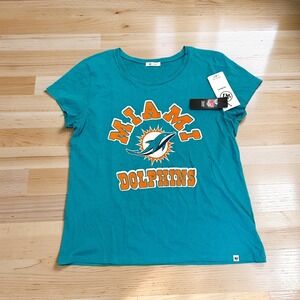 '47 Brand Miami Dolphins T-Shirt Women's XL Oceanic Teal NFL Football NWT